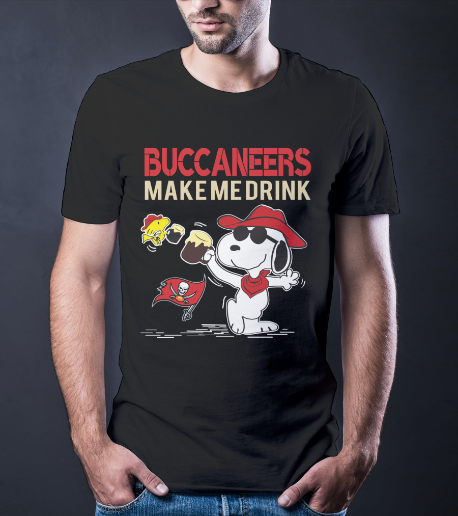 Buccaneers Make Me Drink Snoopy Peanuts Tampa Bay Fans T-Shirt