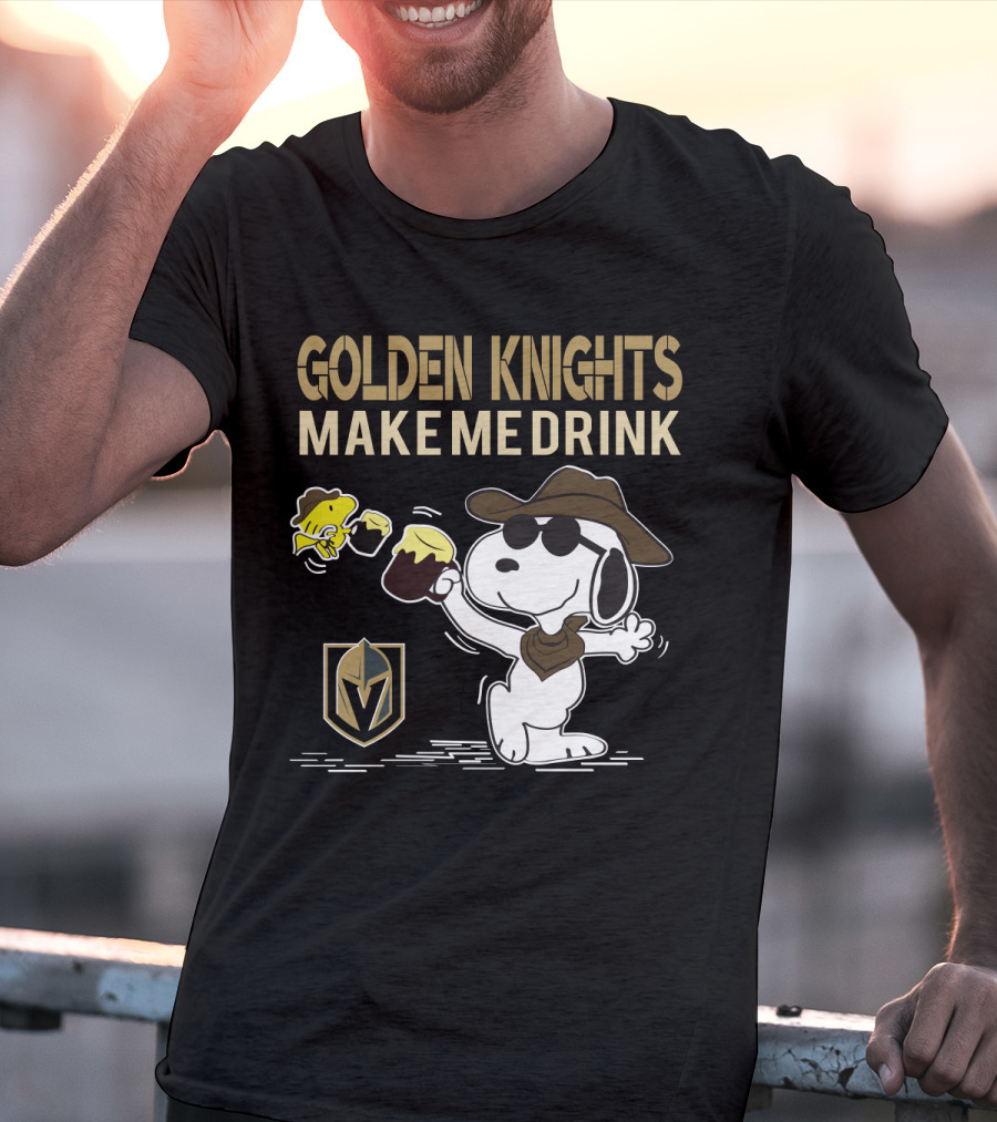 Snoopy Golden Knights Make Me Drink Vegas Fans Peanuts Style T-Shirt