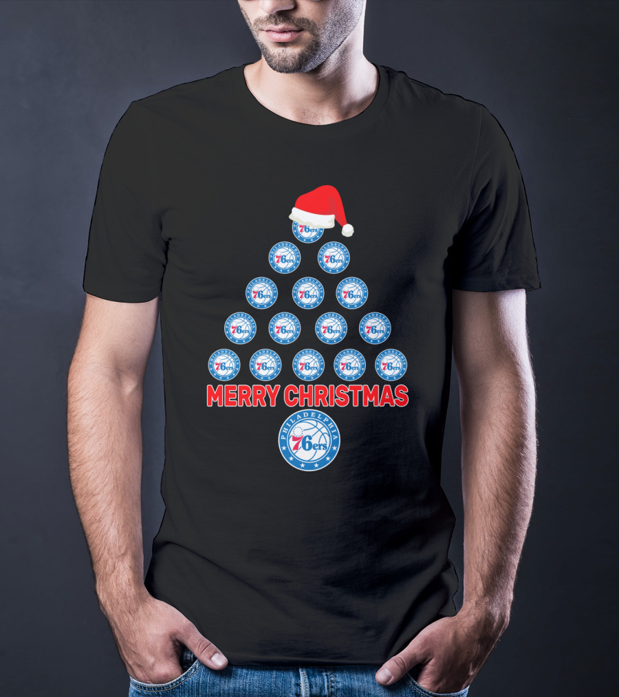Merry Christmas Philadelphia 76ers Fans Christmas Tree T-Shirt