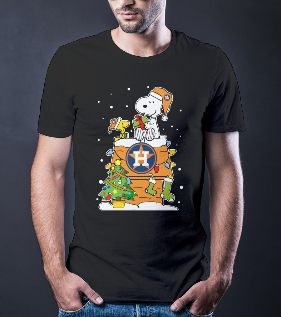 Houston Astros Snoopy Christmas Peanuts Fan Gift T-Shirt
