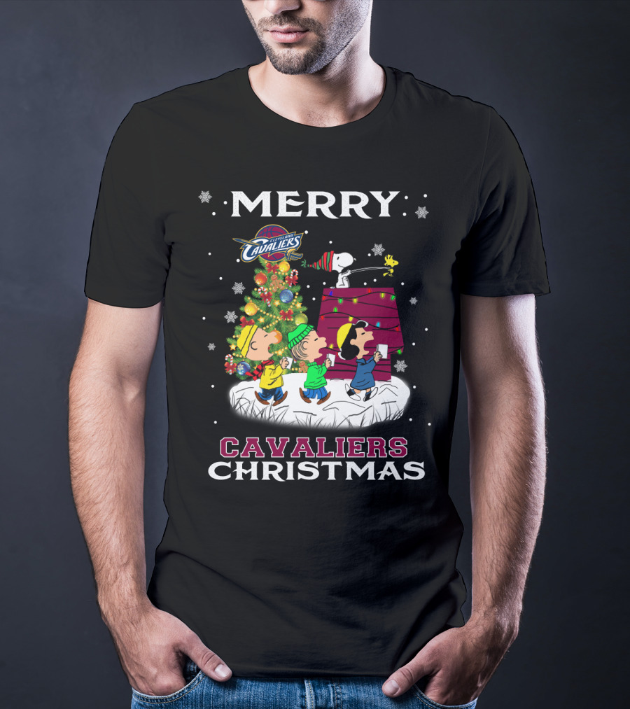 Merry Cavaliers Christmas Cleveland Snoopy Cavaliers T-Shirt