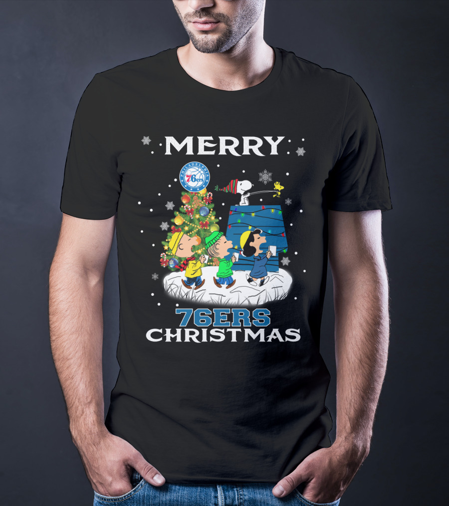 Merry 76ers Christmas Philadelphia Snoopy Fans T-Shirt