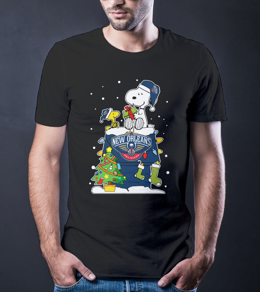 New Orleans Pelicans Snoopy Christmas Nba Fan Holiday T-Shirt