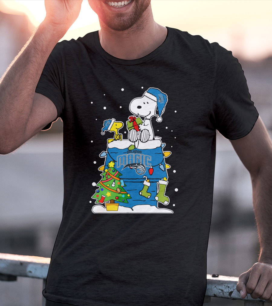 Snoopy And Woodstock Christmas With Orlando Magic Fans T-Shirt