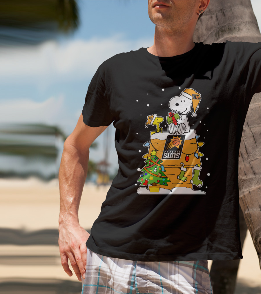 Snoopy And Woodstock Celebrate Phoenix Suns Christmas T-Shirt