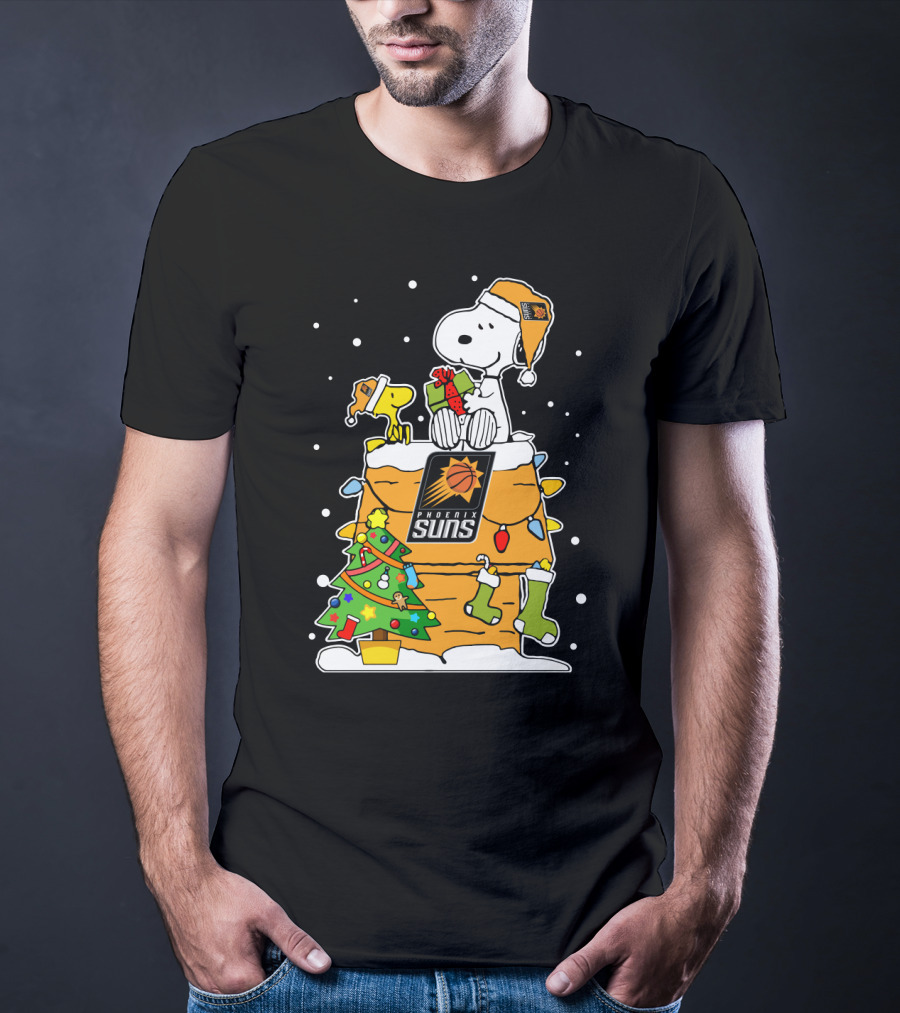 Snoopy And Woodstock Celebrate Phoenix Suns Christmas T-Shirt