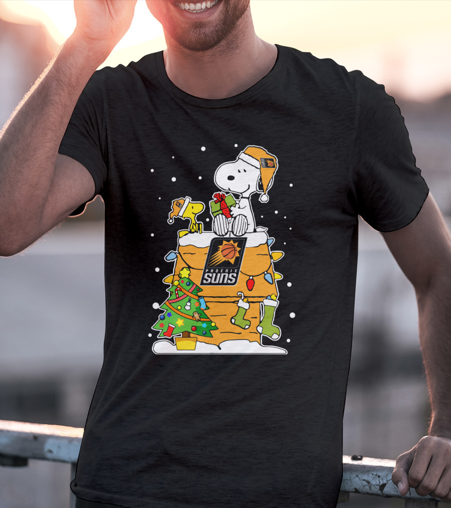 Snoopy And Woodstock Celebrate Phoenix Suns Christmas T-Shirt