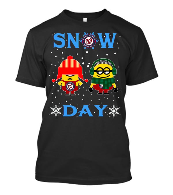 Washington Nationals Snow Day With Minions In Winter Gear T-Shirt