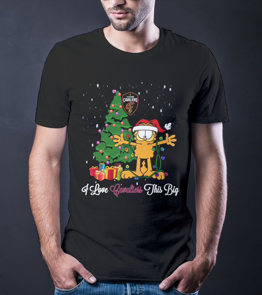 I Love Cavaliers This Big Xmas Garfield Cleveland Cavaliers T-Shirt
