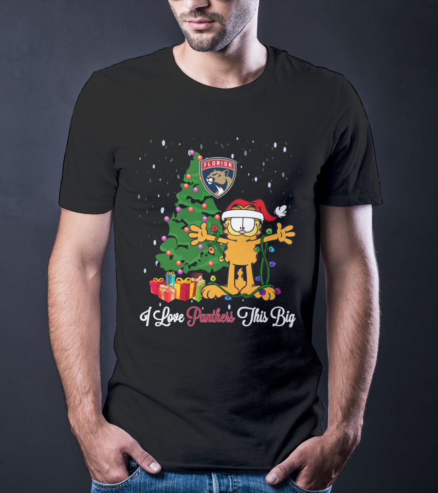 Florida Panthers Christmas With Garfield And Holiday Cheer T-Shirt