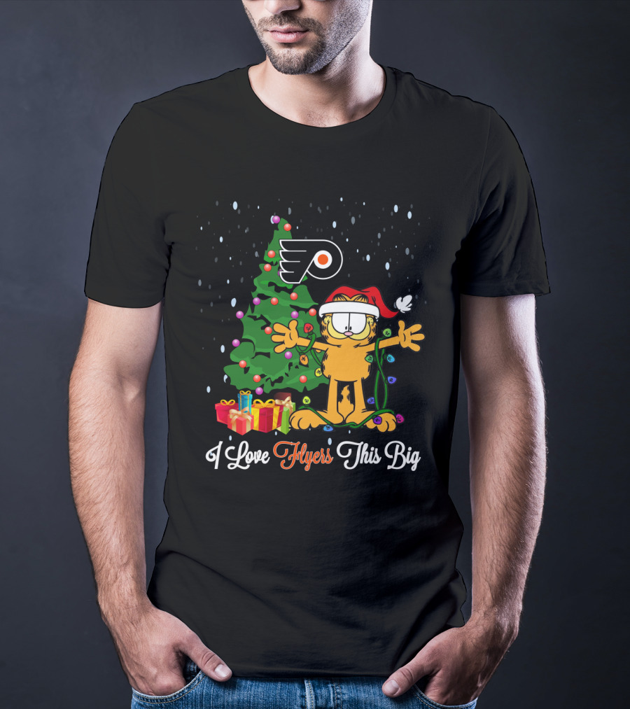 I Love Flyers This Big Garfield Christmas Tree Philadelphia Flyers T-Shirt