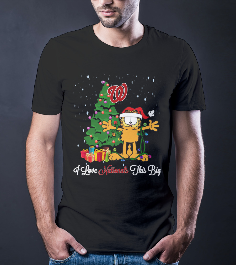 I Love Nationals This Big Garfield Christmas Tree Washington T-Shirt