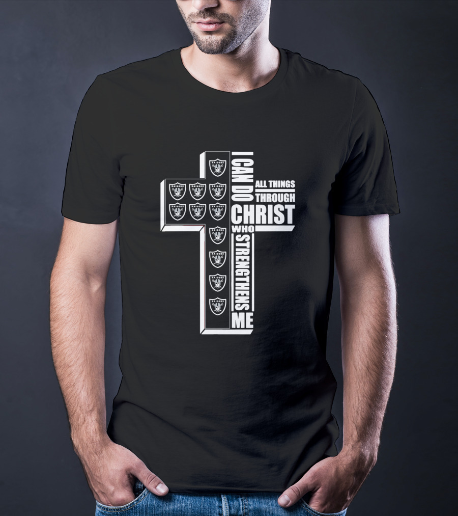 I Can Do All Things Through Christ Who Strengthens Me Raiders Cross T-Shirt