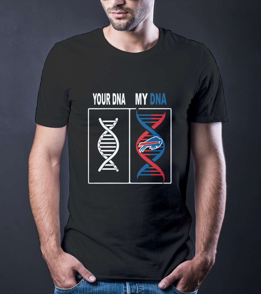 Your Dna My Dna Buffalo Bills Fans Logo White Panel Blue Red Helix T-Shirt