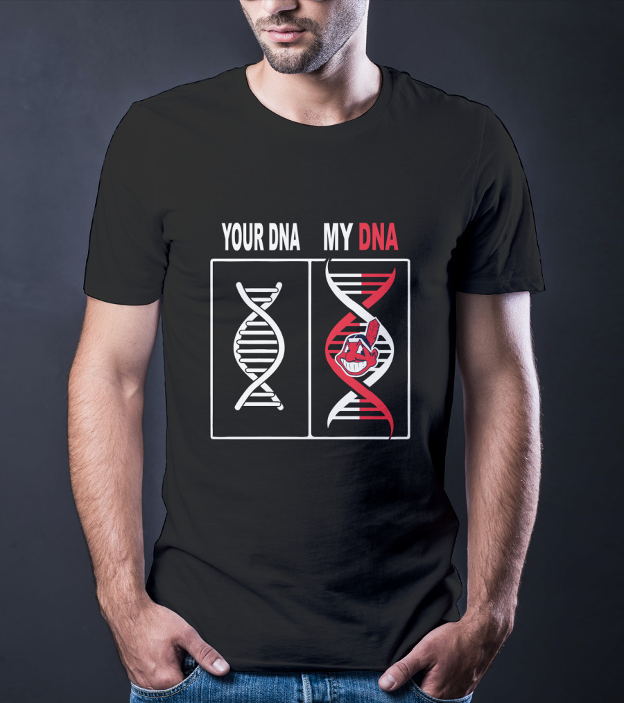 Your DNA My DNA Cleveland Indians Logo Integration T-Shirt