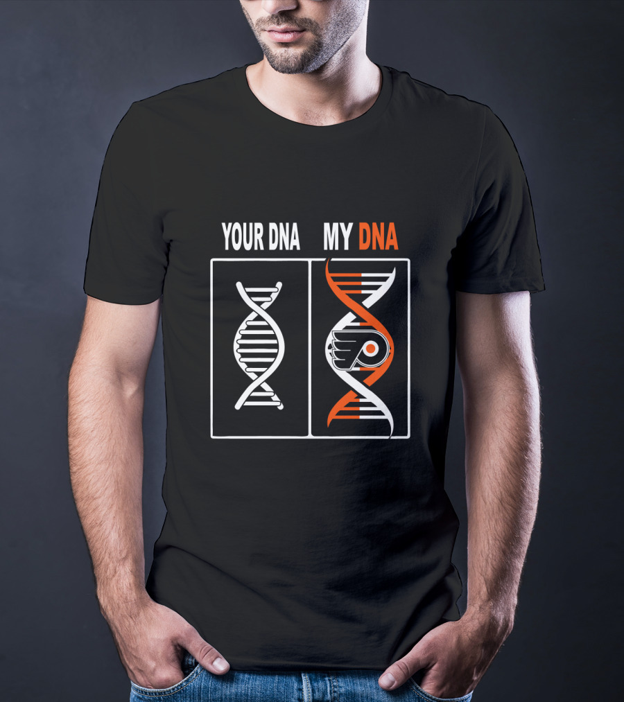 Your DNA My DNA Philadelphia Flyers Hockey Fan Logo Representation T-Shirt