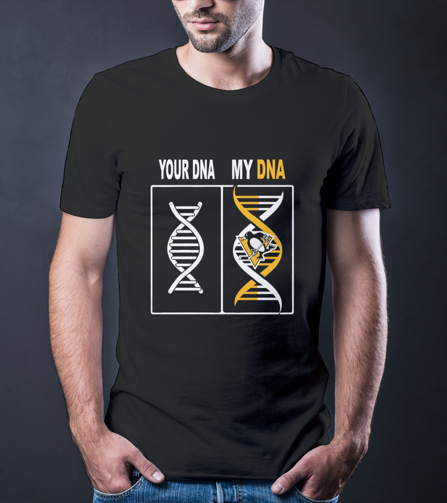 Your DNA My DNA Pittsburgh Penguins Hockey Logo DNA Strands T-Shirt