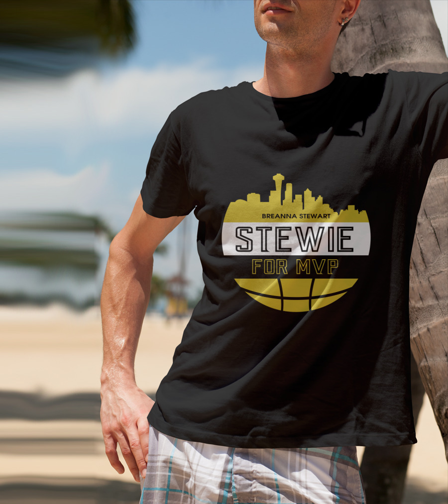 Breanna Stewart Stewie For MVP Seattle Skyline Basketball Fan T-Shirt