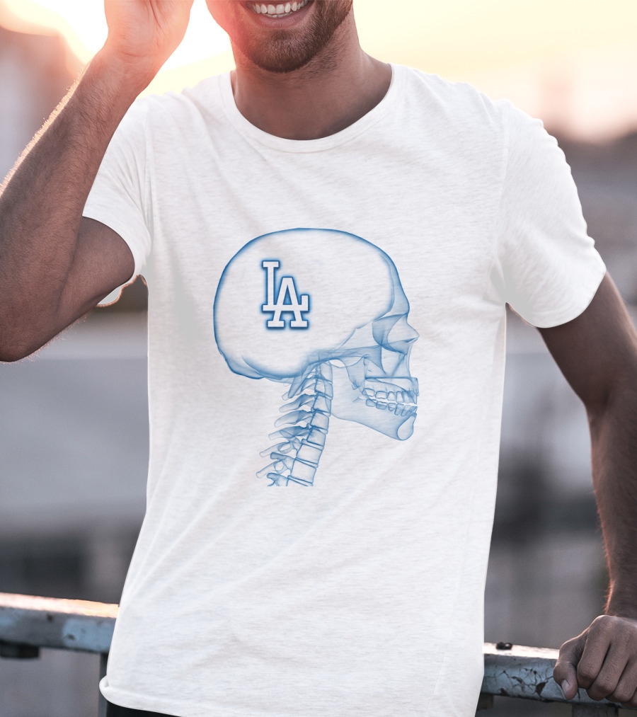 Los Angeles Dodgers LA Logo Brain X-Ray T-Shirt