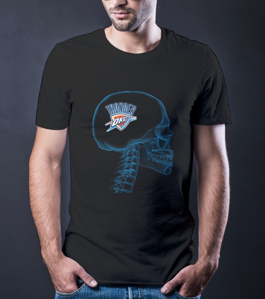 Oklahoma City Thunder Brain Skull Halloween T-Shirt