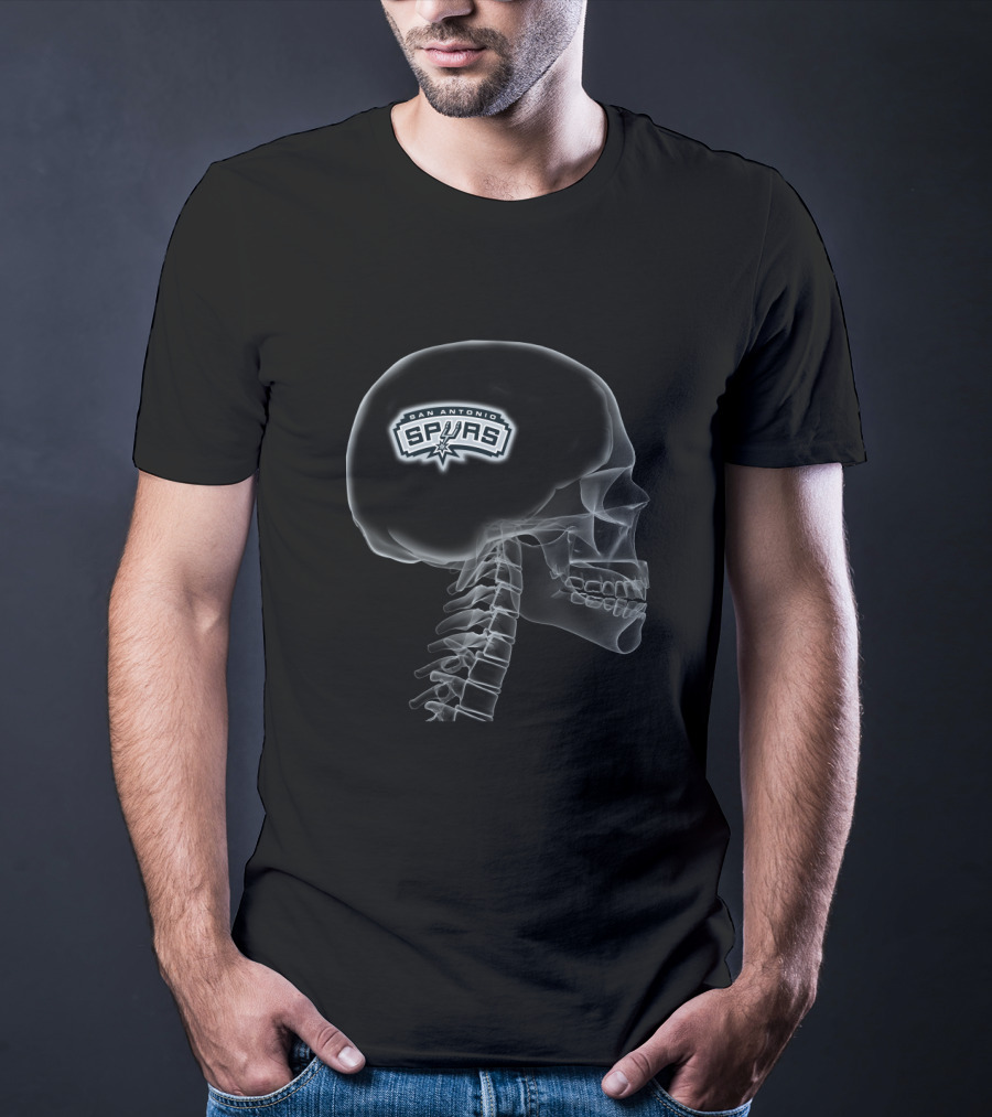 San Antonio Spurs Skull Brain Halloween Theme T-Shirt
