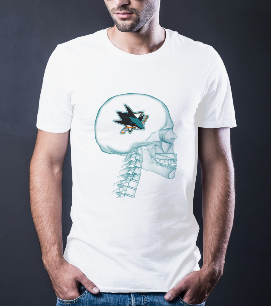 San Jose Sharks Logo Inside X-Ray Brain Concept T-Shirt