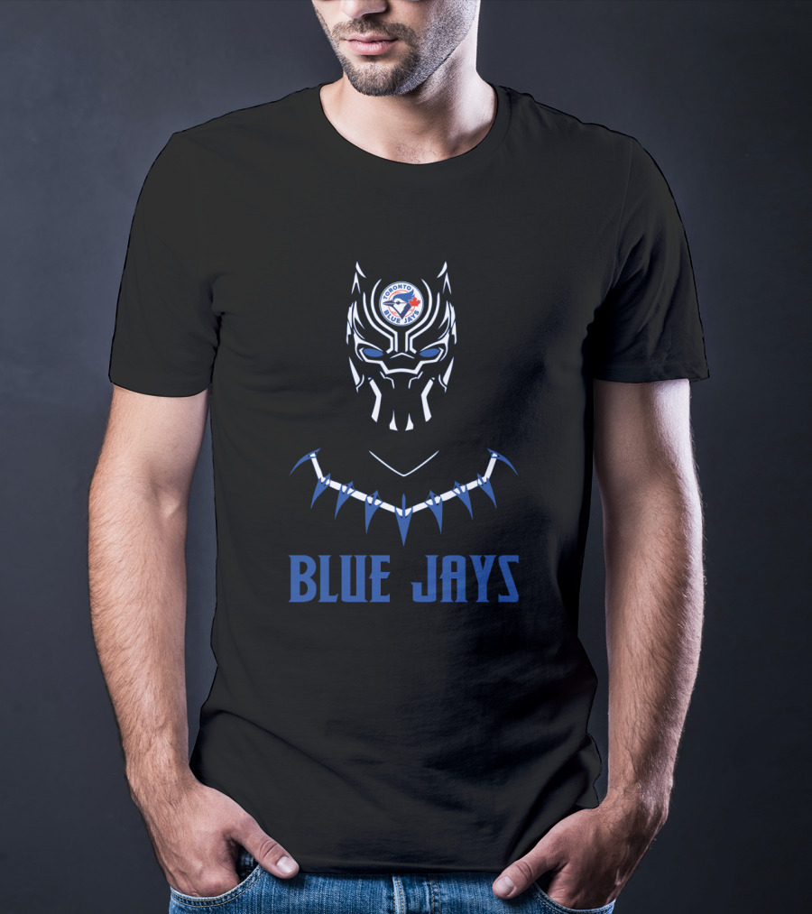 Toronto Blue Jays Fan Mask With Black Panther Style T-Shirt