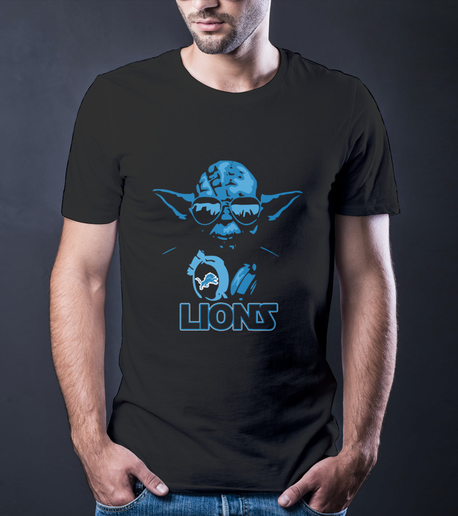 Yoda Detroit Lions Fans Star Wars-Style T-Shirt