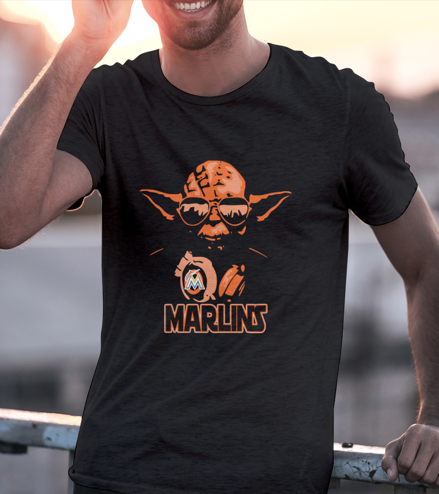 Yoda Star Wars Miami Marlins Crossover Fans T-Shirt