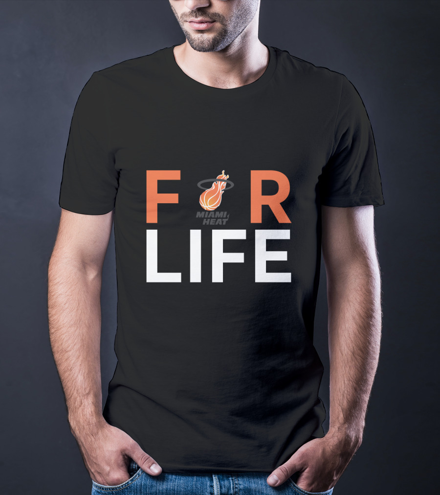 For Life Miami Heat Basketball Fans Flame T-Shirt