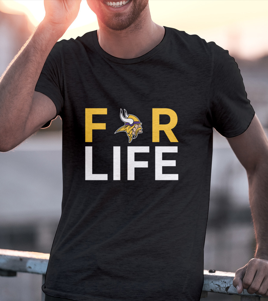 For Life Minnesota Vikings Fans With Iconic Helmet T-Shirt