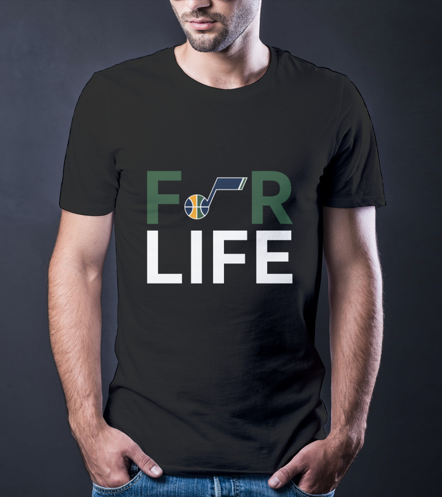 For Life Utah Jazz Fans Basketball Note T-Shirt