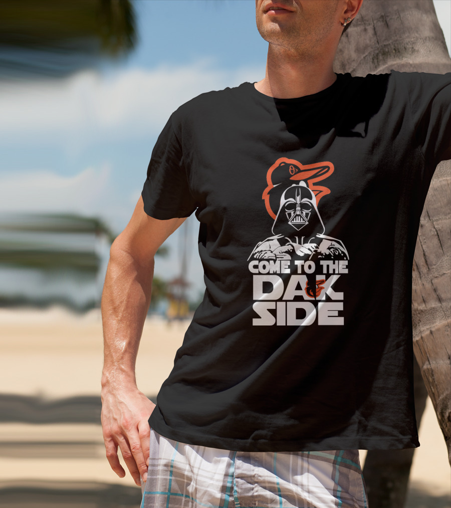 Come To The Dark Side Darth Vader Baltimore Orioles Fan Crossover T-Shirt