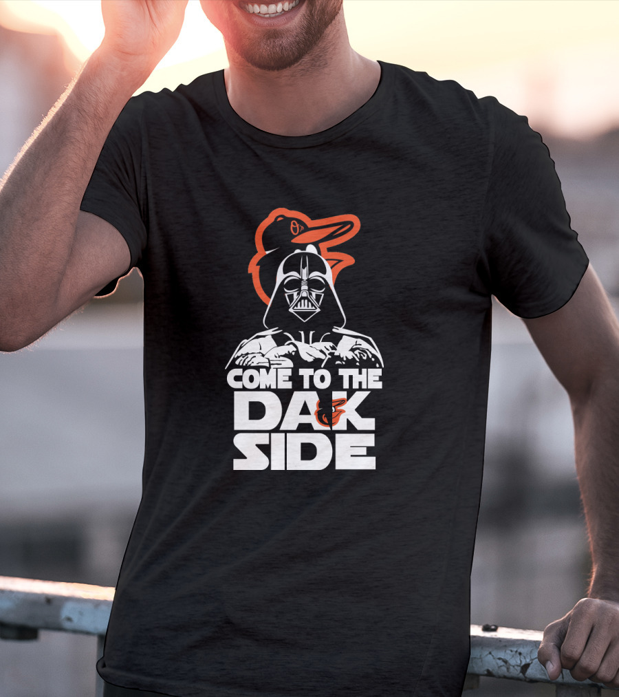 Come To The Dark Side Darth Vader Baltimore Orioles Fan Crossover T-Shirt