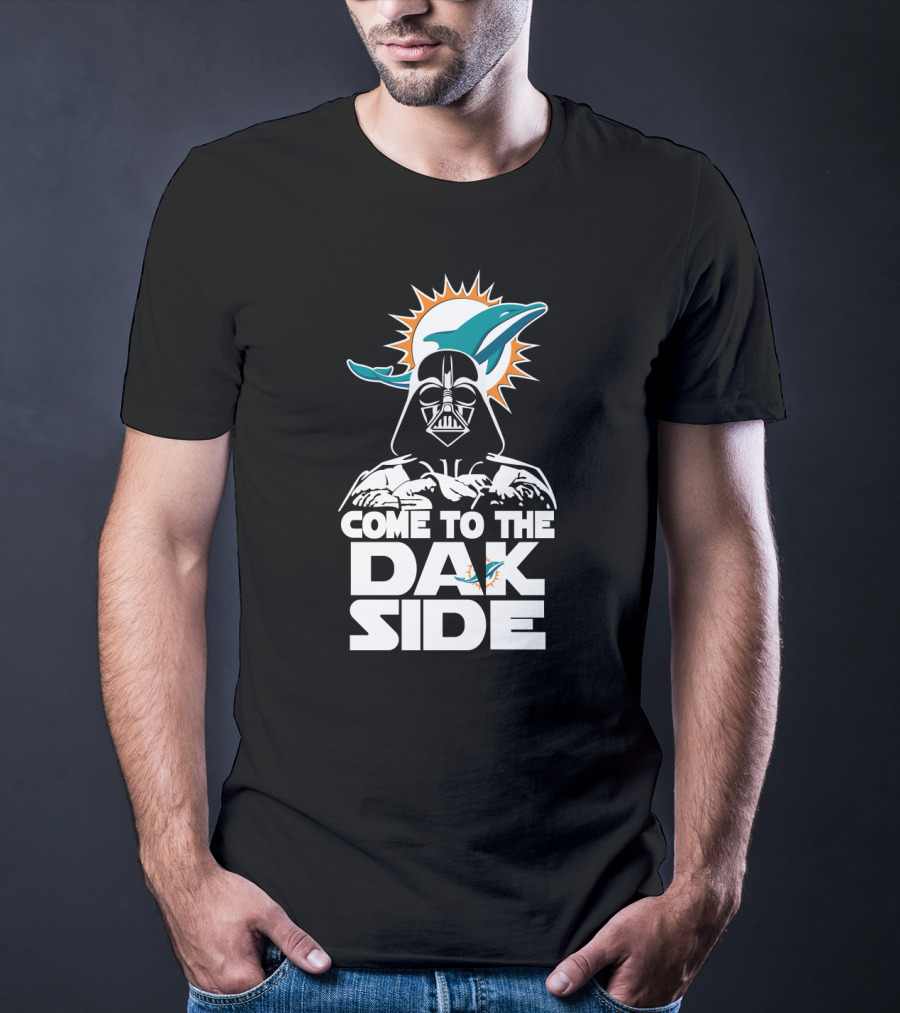 Come To The Dak Side Darth Vader Miami Dolphins Fans T-Shirt
