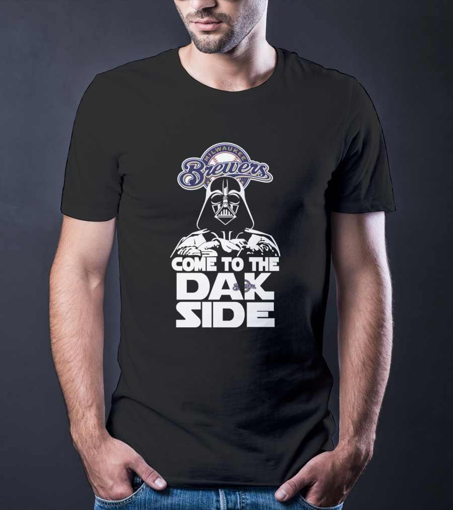 Milwaukee Brewers Fans Come To The Dark Side Darth Vader Crossover T-Shirt
