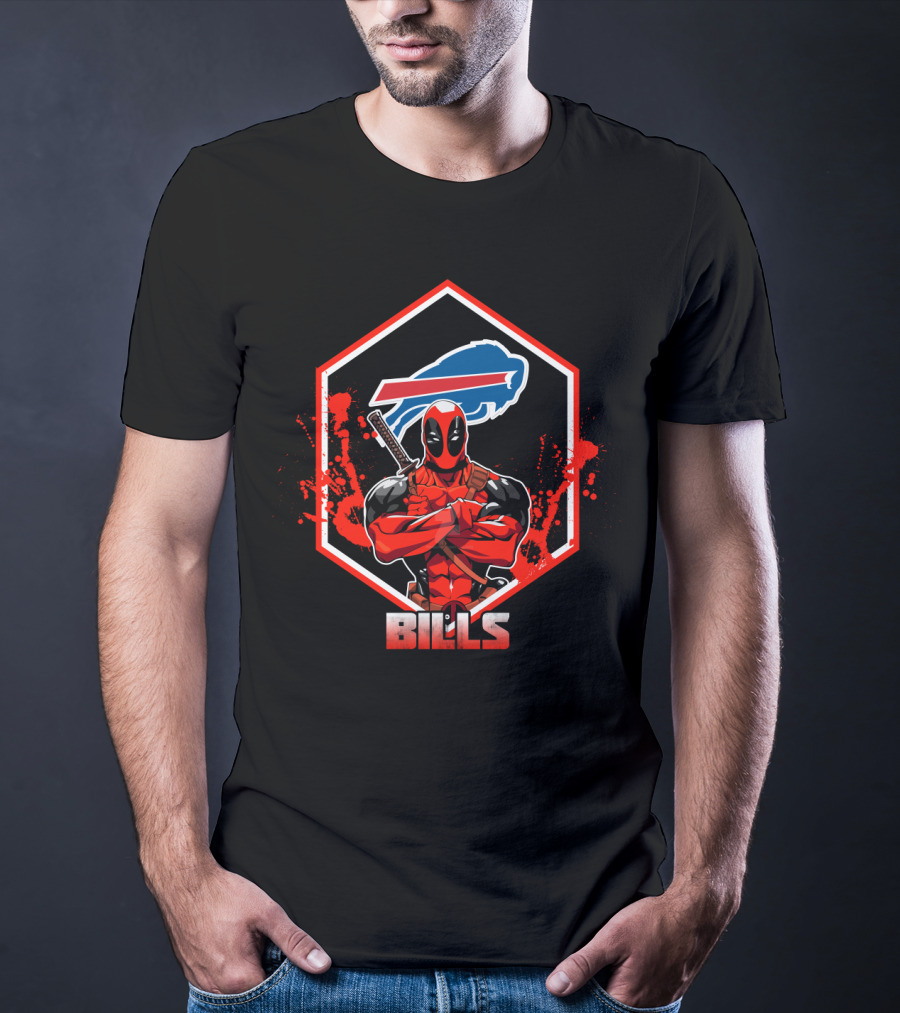 Deadpool Buffalo Bills Fans Crossover T-Shirt