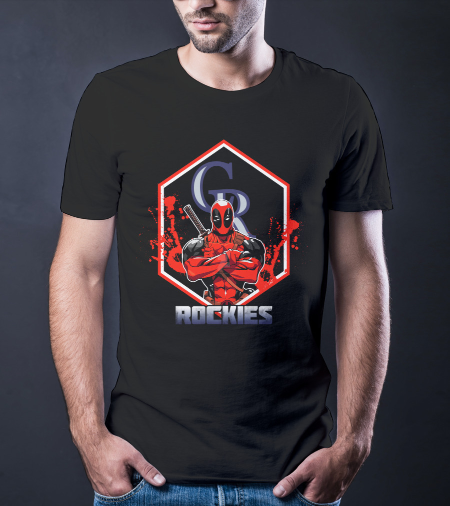 Deadpool Colorado Rockies Fans Baseball Marvel Mashup T-Shirt