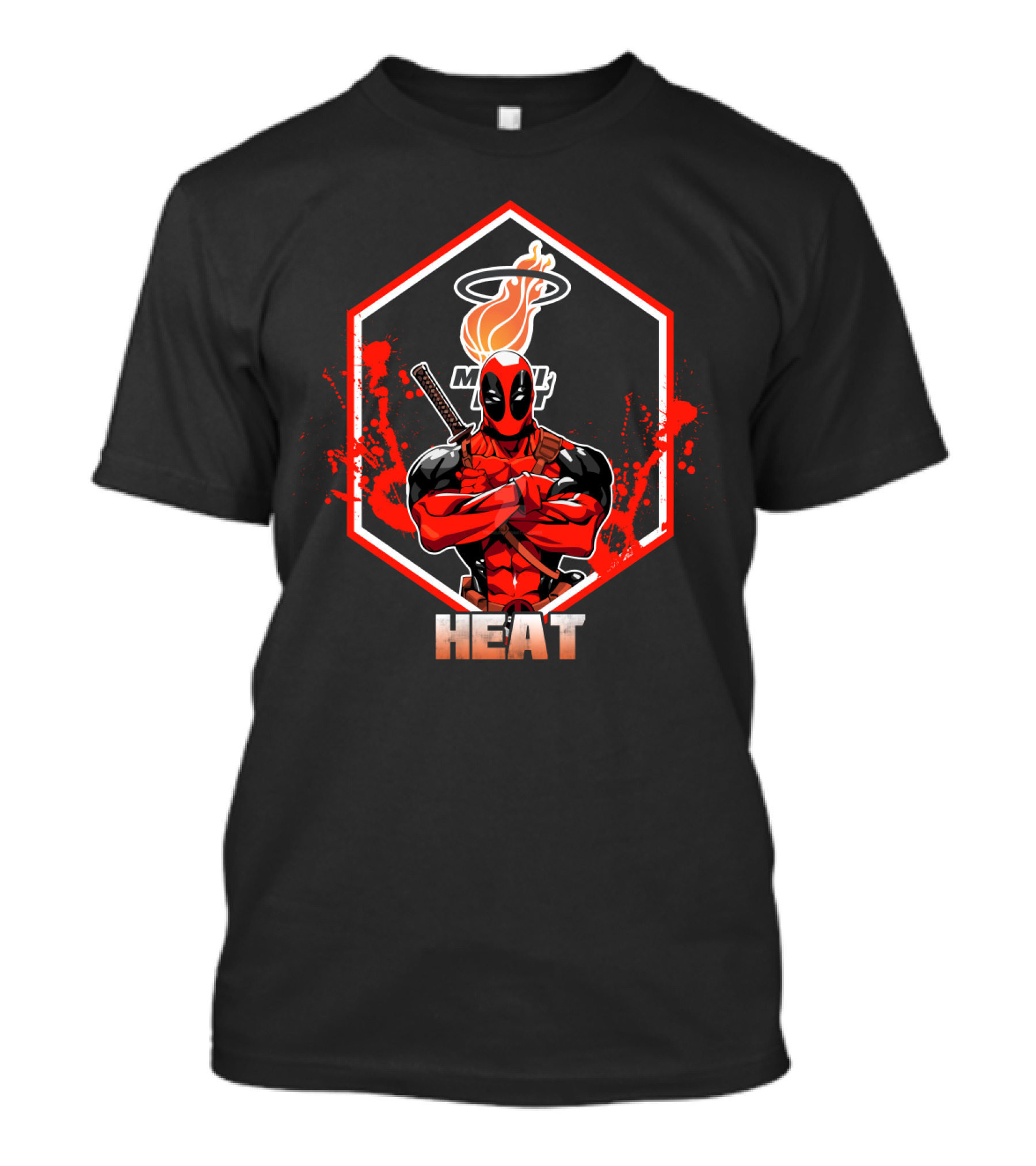 Deadpool Miami Heat Crossover T-Shirt