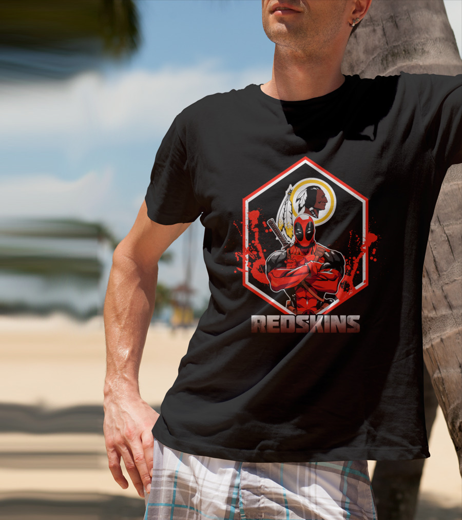 Deadpool Redskins Crossover Fan Tribute T-Shirt