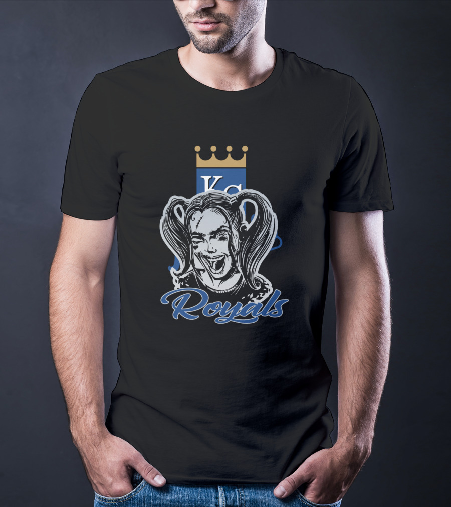 Harley Quinn Kc Royals Crown Royals Fans T-Shirt