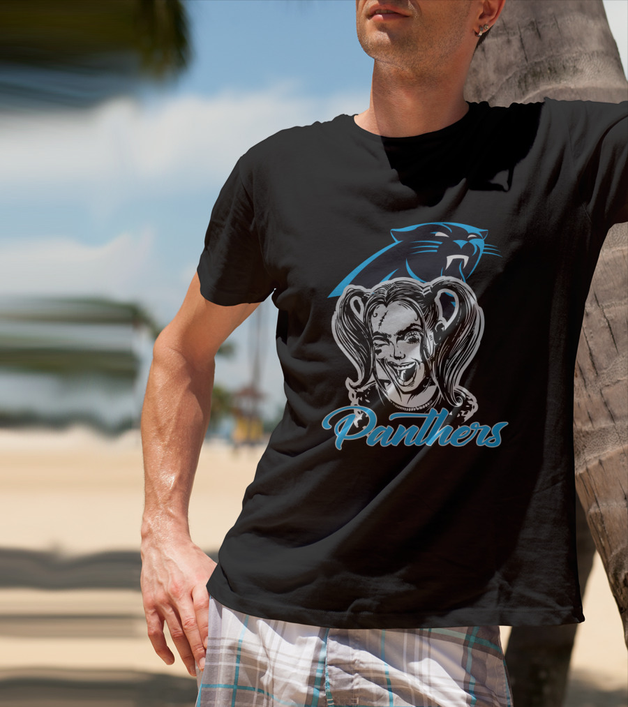 Harley Quinn Panthers Carolina Football Fan T-Shirt