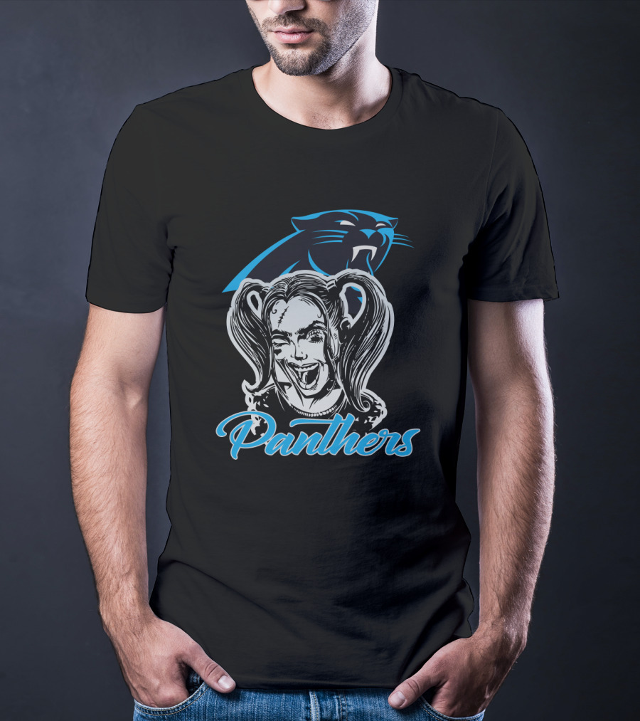 Harley Quinn Panthers Carolina Football Fan T-Shirt