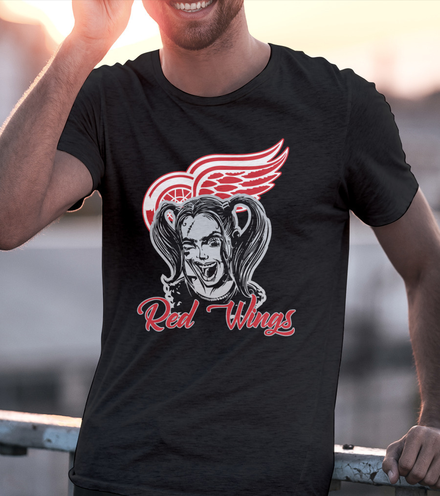 Harley Quinn Red Wings Fans T-Shirt