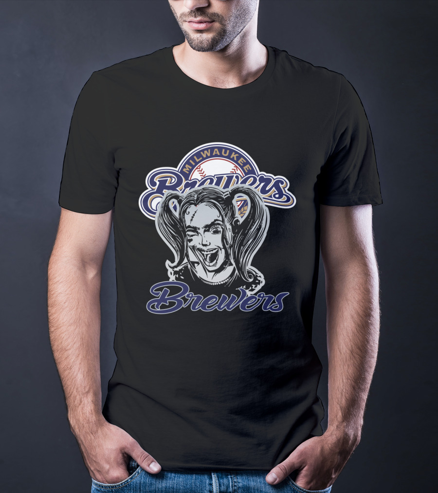 Milwaukee Brewers Harley Quinn Fans Collaboration T-Shirt