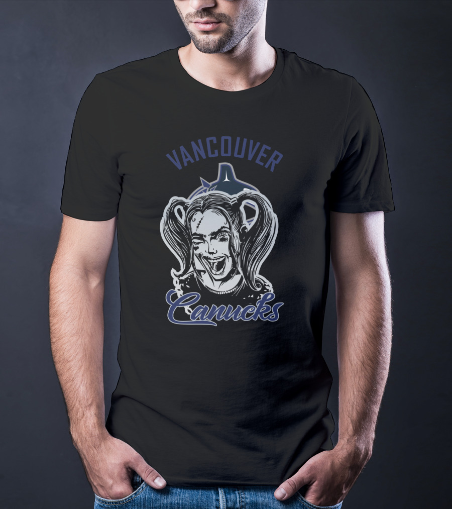 Vancouver Canucks Harley Quinn Fan Art Enthusiast T-Shirt