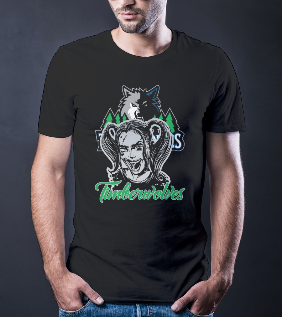 Harley Quinn Timberwolves Fans Minnesota Wolf T-Shirt
