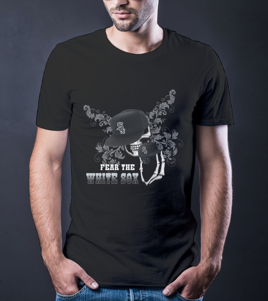 Fear The Chicago White Sox Skull With Baseball Cap T-Shirt