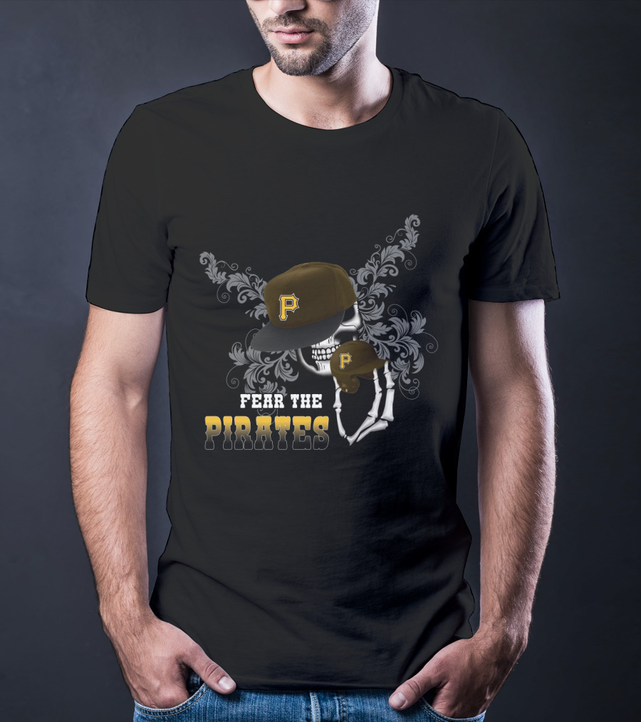 Fear The Pirates Skull With Baseball Cap T-Shirt