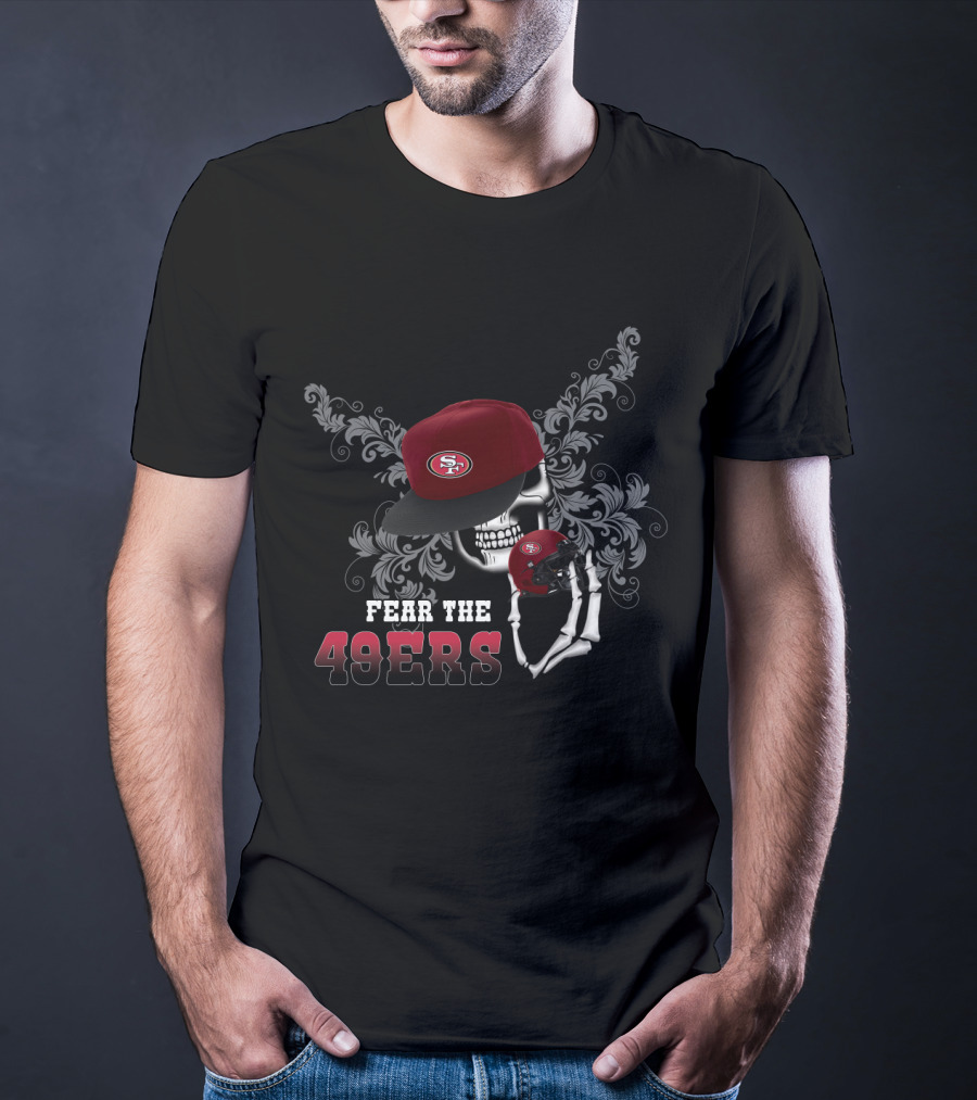 Fear The 49ers San Francisco Football Skull Helmet T-Shirt